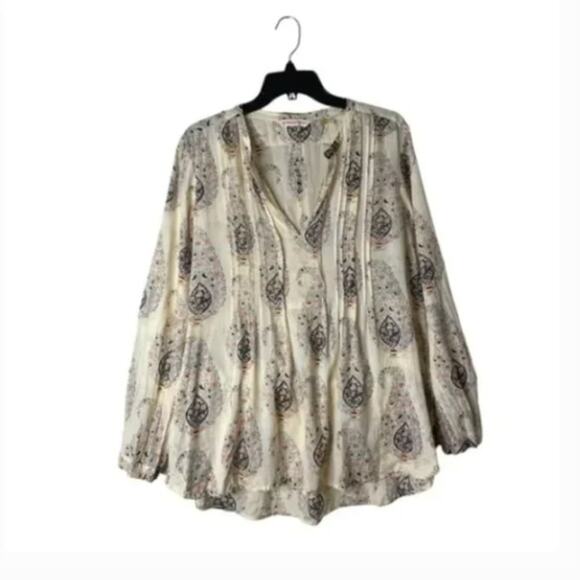 Rebecca Taylor Pintuck Top in Cream Size M - Picture 1 of 7